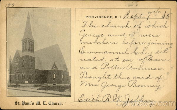 St. Paul'S M. E. Church Providence Rhode Island
