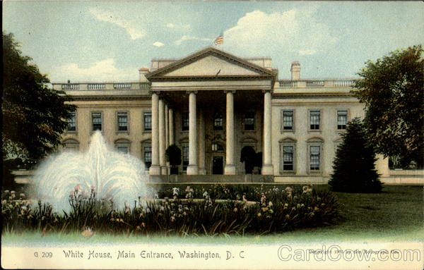 White House,Main Enterance Washington District of Columbia
