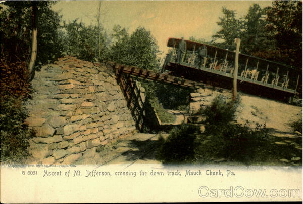 Ascent of Mt. Jefferson, crossing the down track Jim Thorpe Pennsylvania