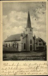 German Lutheran Church and Prospect St Rockville, CT Postcard Postcard