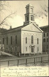 German Lutheran Church, Main St Rockville, CT Postcard Postcard