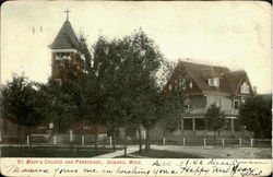 St. Mary'S Church And Parsonage Durand, MI Postcard Postcard