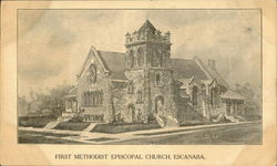 First Methodist Episcopal Church Escanaba, MI Postcard Postcard