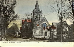 Trinity Memorial Church Binghamton, NY Postcard 