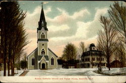 Roman Catholic Church and Parish House Postcard