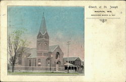 Church of St. Joseph Waupun, WI Postcard Postcard