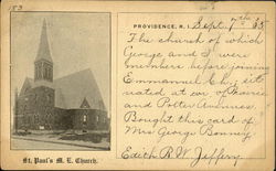 St. Paul'S M. E. Church Providence, RI Postcard Postcard