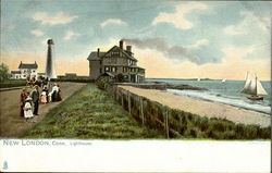 Lighthouse New London, CT Postcard Postcard