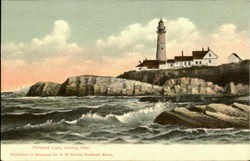Portland Light, Looking West Maine Postcard Postcard