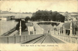 Bird'S Eye View Of "The Oaks" Portland, OR Postcard Postcard