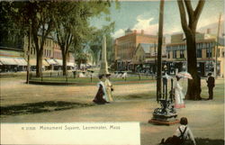 Monument Square Leominster, MA Postcard Postcard