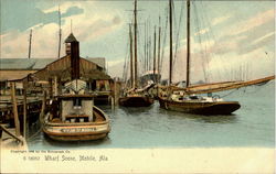 Wharf Scene Postcard