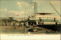 Steamer loading cotton New Orleans, LA Postcard Postcard