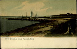 Old Stone Wharf Falmouth, MA Postcard Postcard