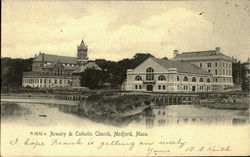 Armory & Catholic Church Postcard
