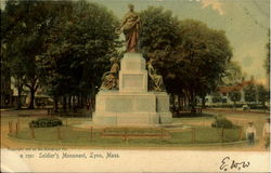 Soldier'S Monument Lynn, MA Postcard Postcard