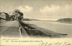 View Down The Susquehanna River Sunbury, PA Postcard Postcard