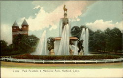 Park Fountain & Memorial Arch Postcard