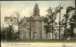 High School Pontiac, MI Postcard Postcard