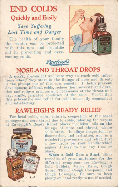 End Colds Quickly and Easily with Rawleigh's Nose and Throat Drops