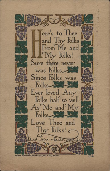 Here's To Thee And Thy Folks Greetings