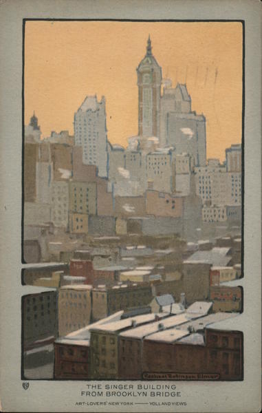 The singer building from Brooklynb Bridge New York