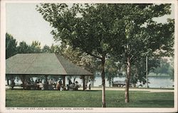 Pavilion and Lake - Washington Park Postcard