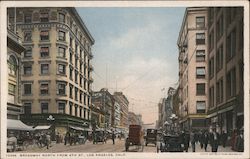 Broadway North from 4th Street Los Angeles, CA Postcard Postcard Postcard