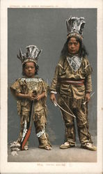 Young Braves Native Americana Postcard Postcard Postcard