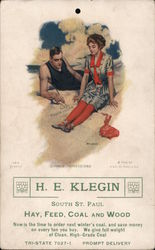 H.E. Klegin Hay, Feed, Coal and Wood Postcard