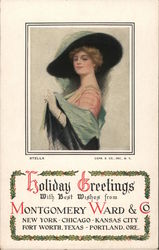 Holiday Greetings With Best Wishes from Mongomery Ward & Co. Postcard