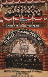 Knights Templar, Denver Commnadery No. 25, 32nd Triennial Conclave Postcard