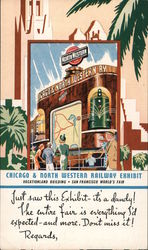 Chicago & North Western Railway Exhibit, San Francisco World's Fair Postcard