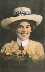 PPIE Woman with Hat, Poppies Postcard
