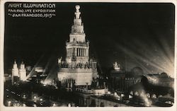 Night Illumination San Francisco, CA 1915 Panama-Pacific International Exposition (PPIE) Postcard Postcard Postcard