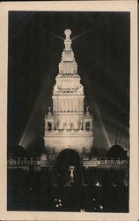 Calisphere View of the Tower of Jewels at night 1915 Panama-Pacific International Exposition (PPIE) Postcard Postcard Postcard