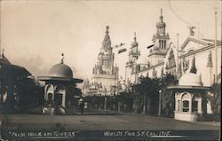 Palm Walk and Towers 1915 Panama-Pacific International Exposition (PPIE) Postcard Postcard Postcard