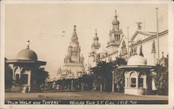 Palm Walk and Towers San Francisco, CA 1915 Panama-Pacific International Exposition (PPIE) Postcard Postcard Postcard