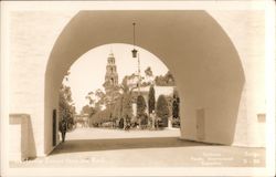 California Tower thru the Arch Postcard