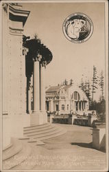 Entrance to Agricultural Building - Manifacturing Building in distance Postcard