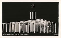 Netherlands Building at Night Postcard