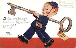 21st Birthday Congratulations Postcard