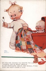 Children and a crying baby Postcard