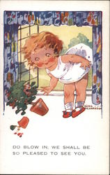 Children in the wind Postcard
