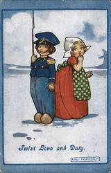 Twixt Love And Duiy Postcard