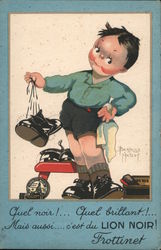 Lion Noir Shoe Polish Boy Artist Signed Beatrice Mallet Postcard Postcard Postcard