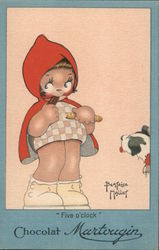 Five o' clock - Chocolat Martougin Artist Signed Beatrice Mallet Postcard Postcard Postcard