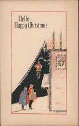 Hello Happy Christmas Postcard