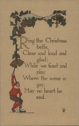 Ring the Christmas Bells, Clear and Loud and Glad; While We Feast and Play, Where the Scene is Gay, May No Heart Be Sad Postcard