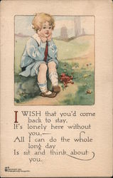 I Wish That You'd Come Back To Stay Children Postcard Postcard Postcard